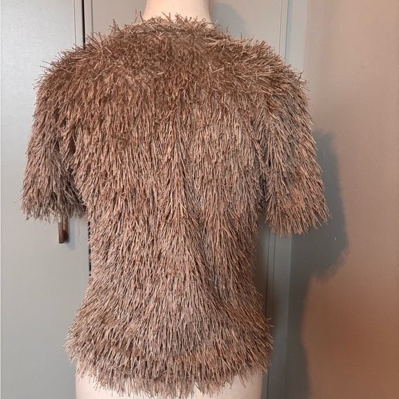 Zara Tan Short Sleeve Fringe Top - Picture 3 of 11